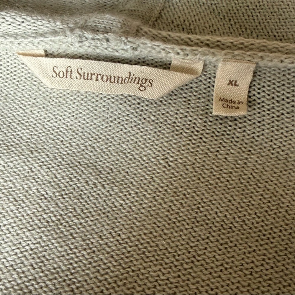 Soft Surroundings Hooded Open Front Cardigan Sweater | XL - Picture 6 of 9